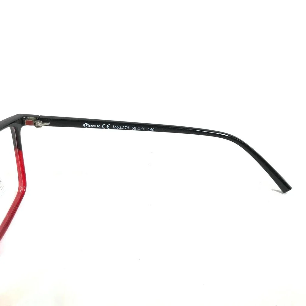 Ben.x Mod.271 Col.D222 Eyeglasses Frames Black Red Square Full Rim 55-15-140